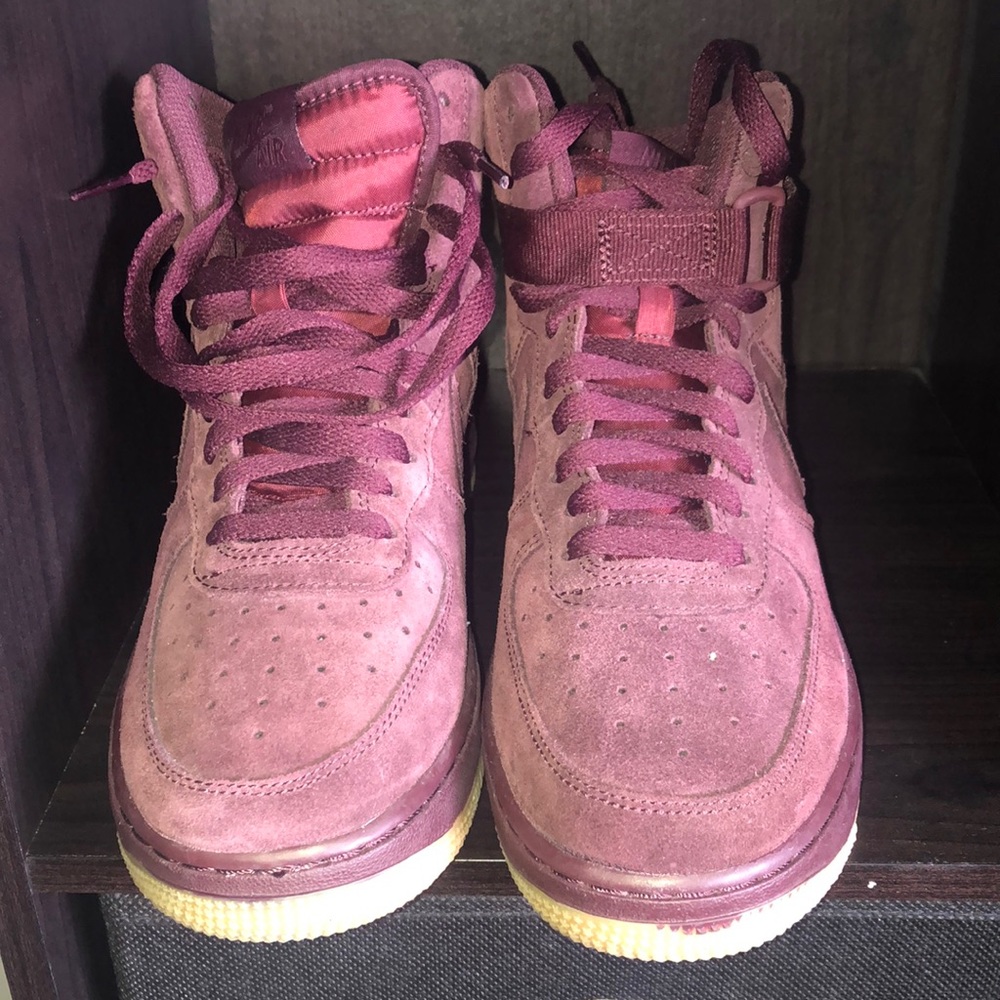 Burgundy High-Top Air Force Ones AF1